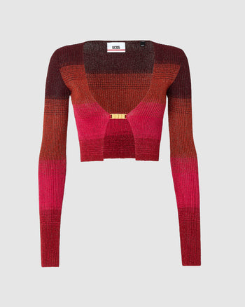 Lurex degradé mini cardigan: Women Knitwear Multicolor | GCDS