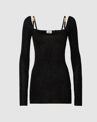 Lurex mini dress: Women Dresses Black | GCDS