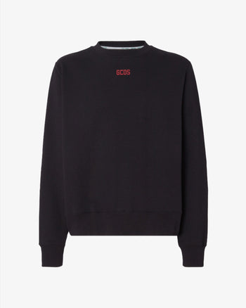 Eco basic logo regular crewneck: Men Hoodies Black | GCDS