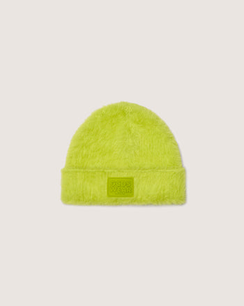Fluffy beanie: Hats Lime GCDS