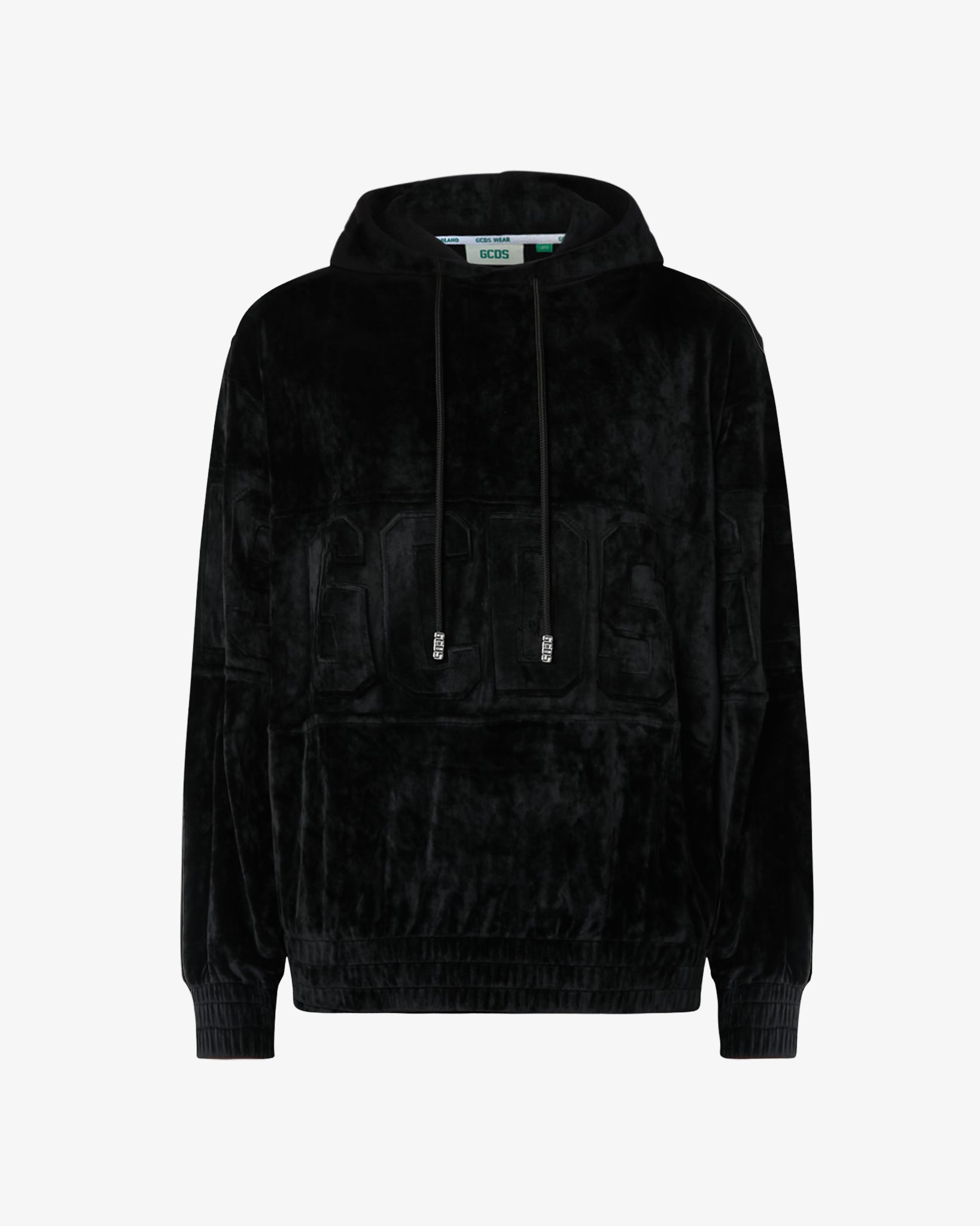 Gcds Monogram Hooded Faux Fur Jacket In Black