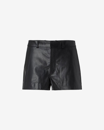 Leather Shorts : Men Trousers Black