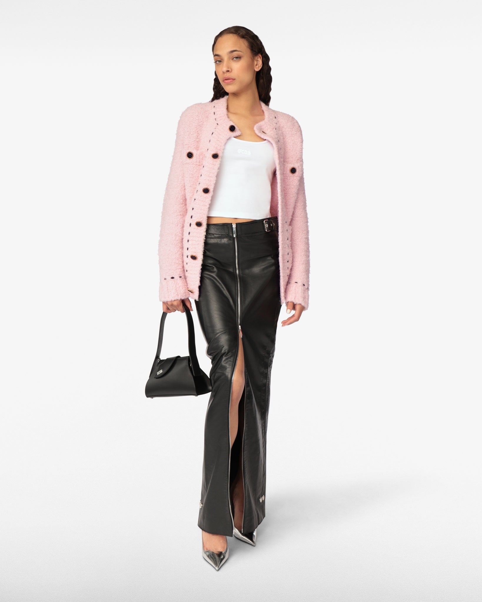 Bouclé Knit Jacket : Unisex Jackets GCDS® Coats & Pink 
