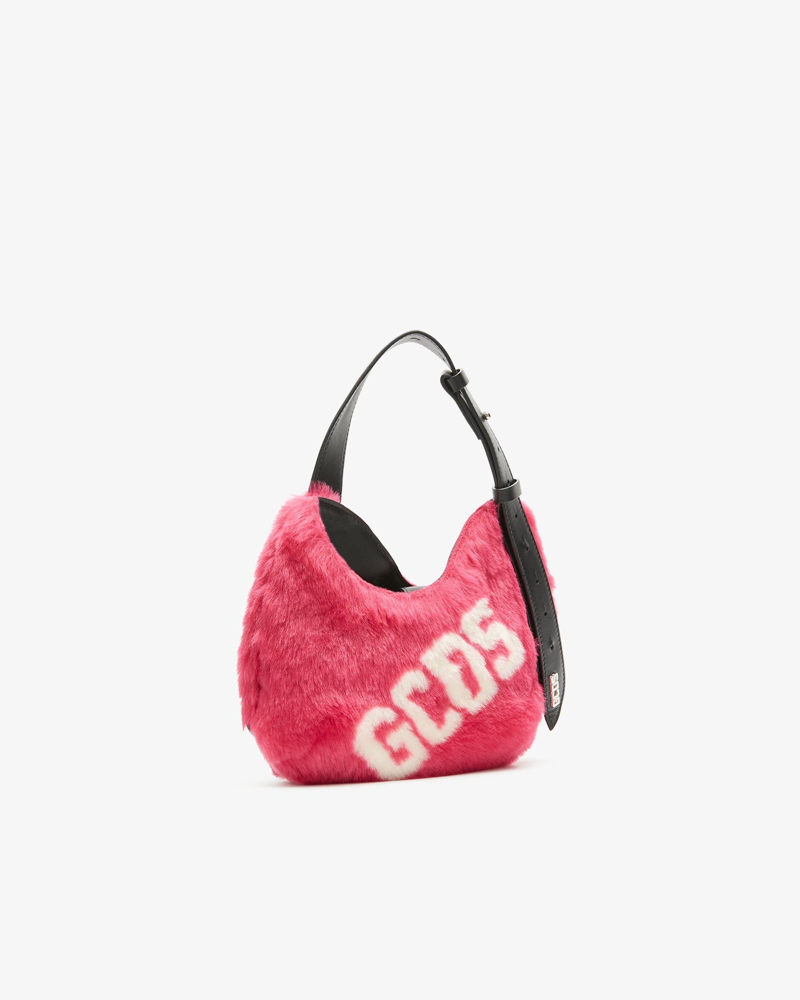 Comma Small Faux Fur Logo Hobo Bag : Women Bags Fuchsia