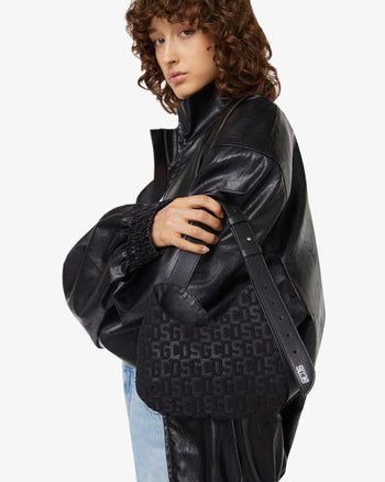 Patent leather mini monogram jacket