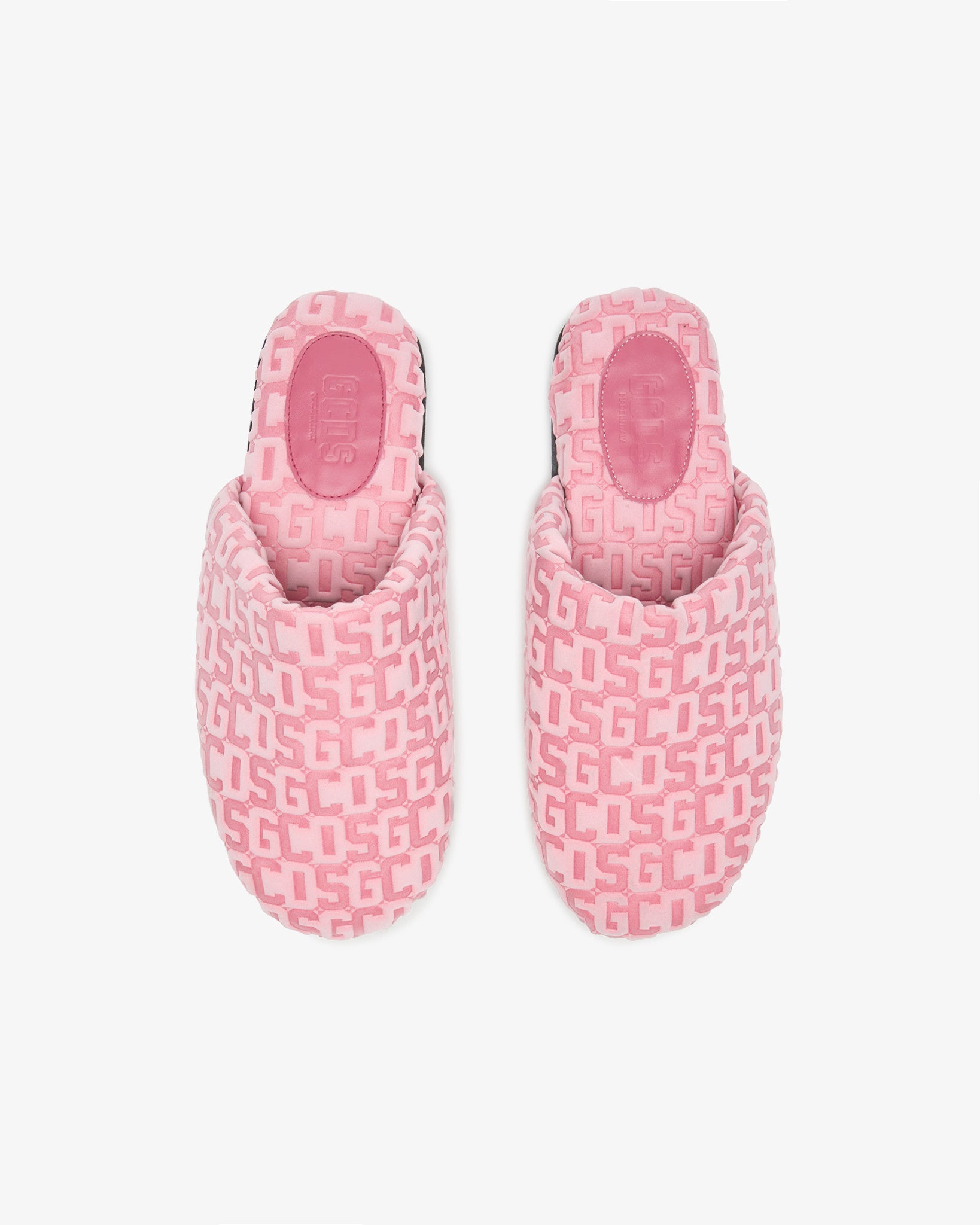 Gcds Logo Print Faux-Fur Slippers - Pink