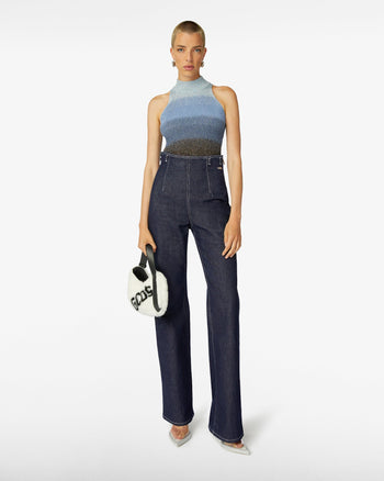 High-Waist Denim Trousers