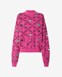 Hello Kitty Jacquard Sweater | Women Knitwear Fuchsia | GCDS Spring/Summer 2023