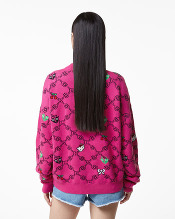 Hello Kitty Jacquard Sweater : Women Knitwear Fuchsia | Gcds