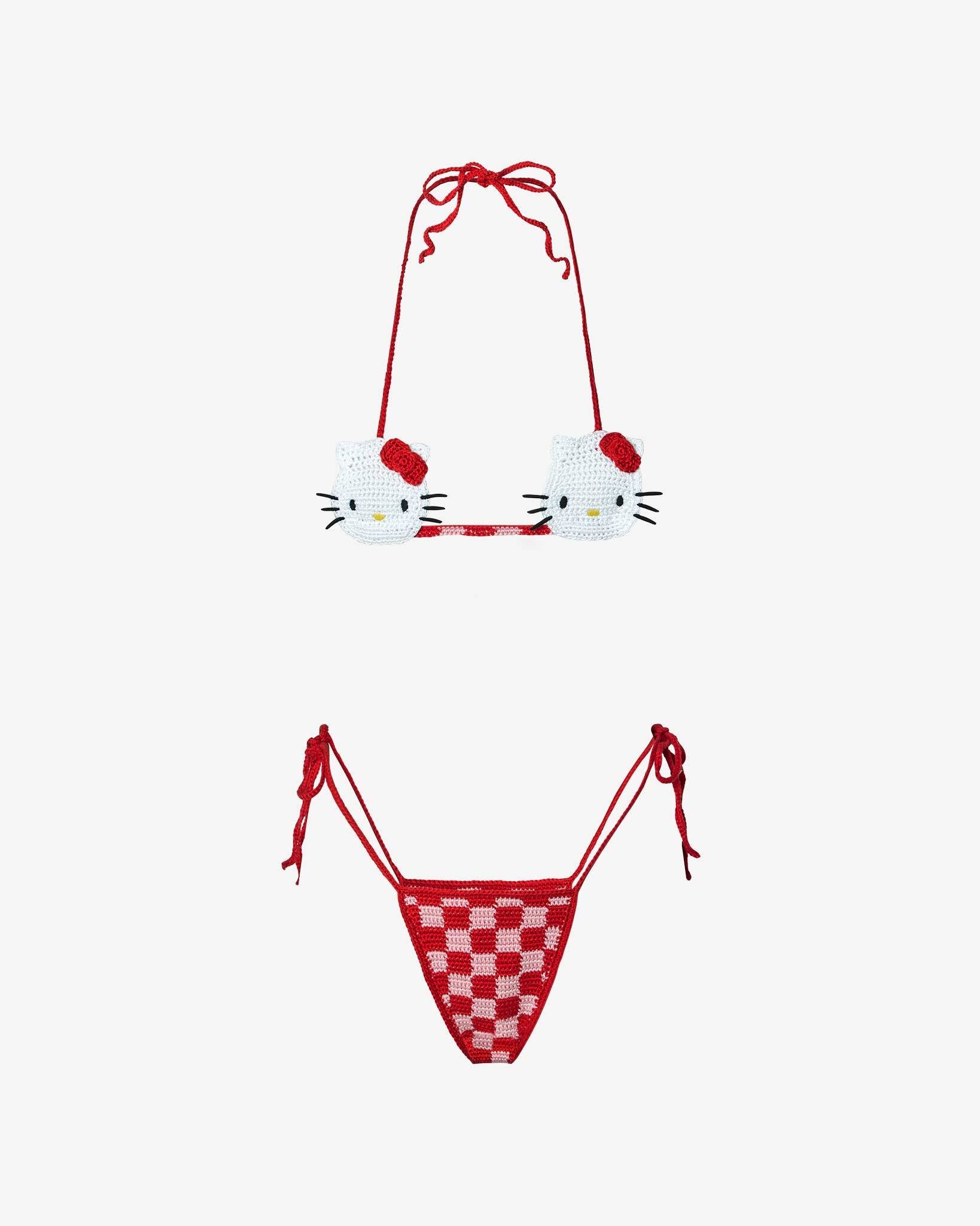 Hello Kitty Crochet Bikini : Women Swimwear Fuchsia