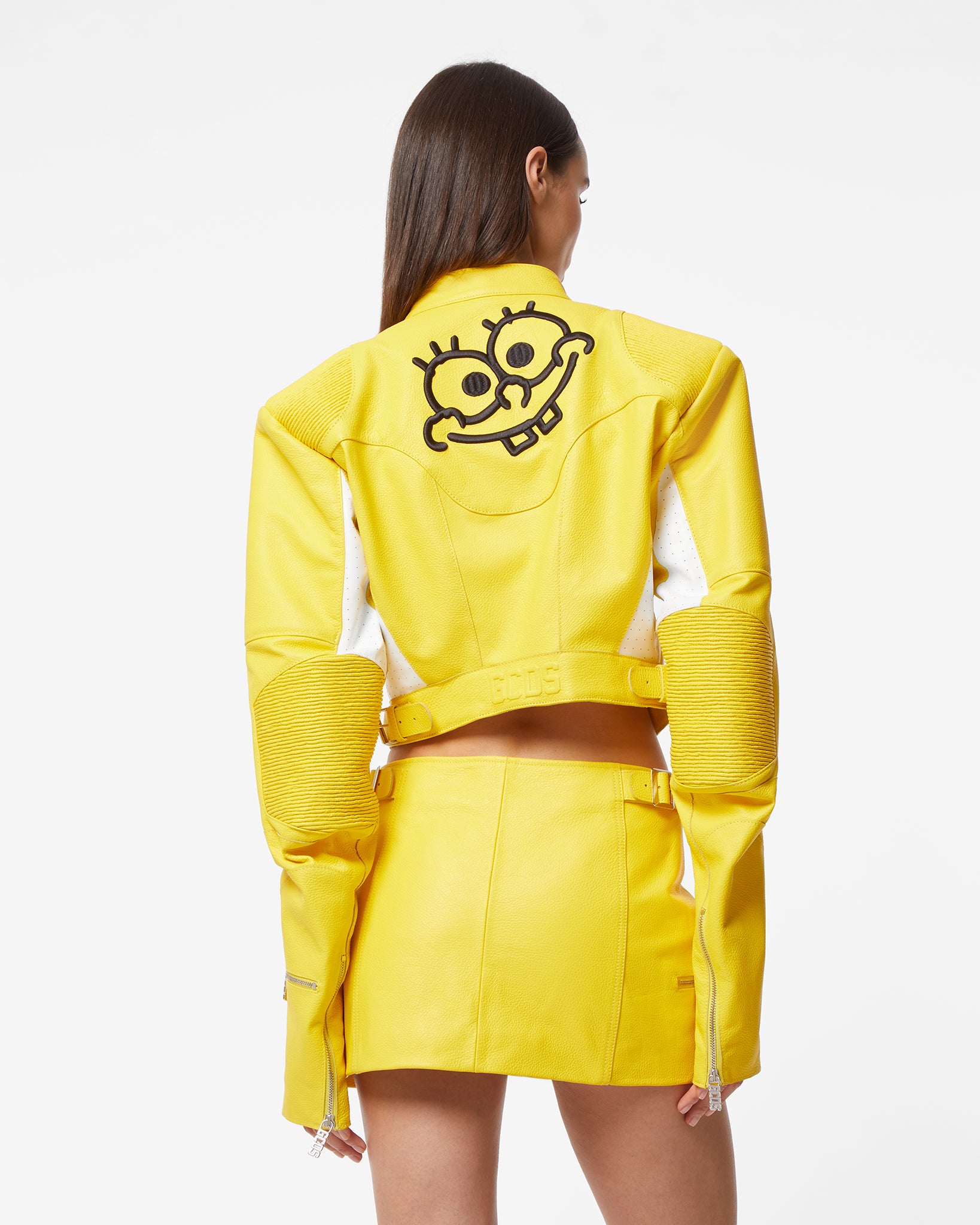 Spongebob Leather Jacket : Women Outerwear Yellow