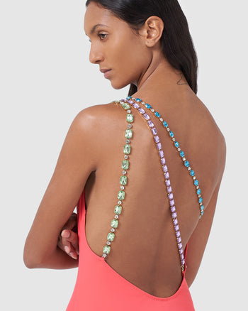 Bling one shoulder swimsuit