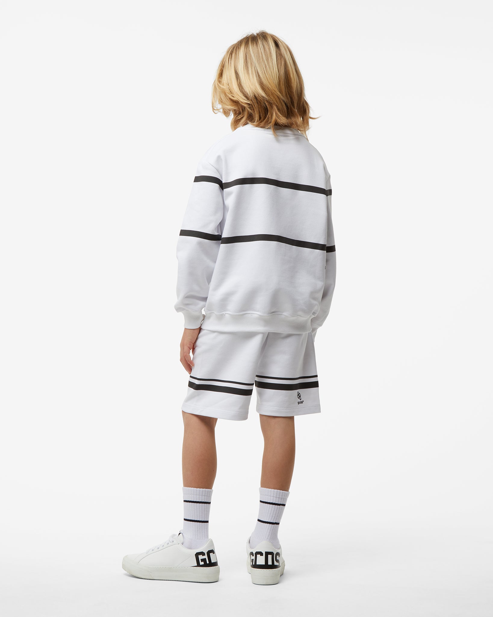 Junior Gcds Low Logo Band Bermuda: Boy Trousers & Shorts White