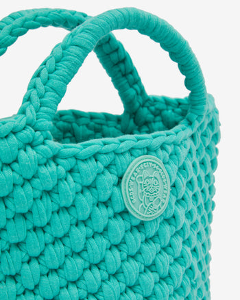 Light Blue Crochet Tote Bag