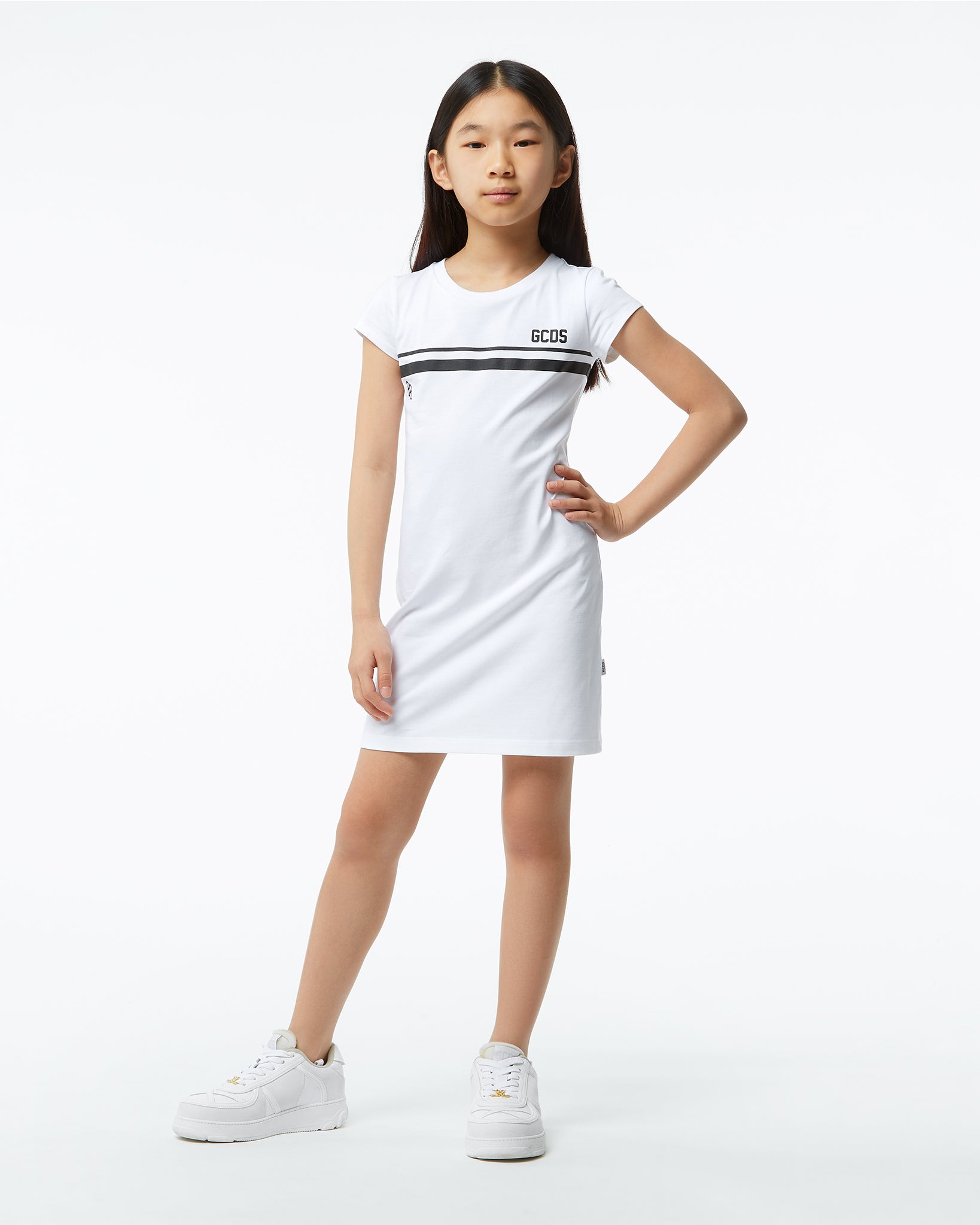 GCDS logo Dress: Girl Dress White | GCDS