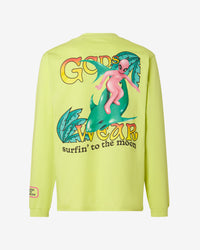 Surfing Wirdo Printed Long Sleeves T-Shirt | Men T-shirts Lime | GCDS Spring/Summer 2023