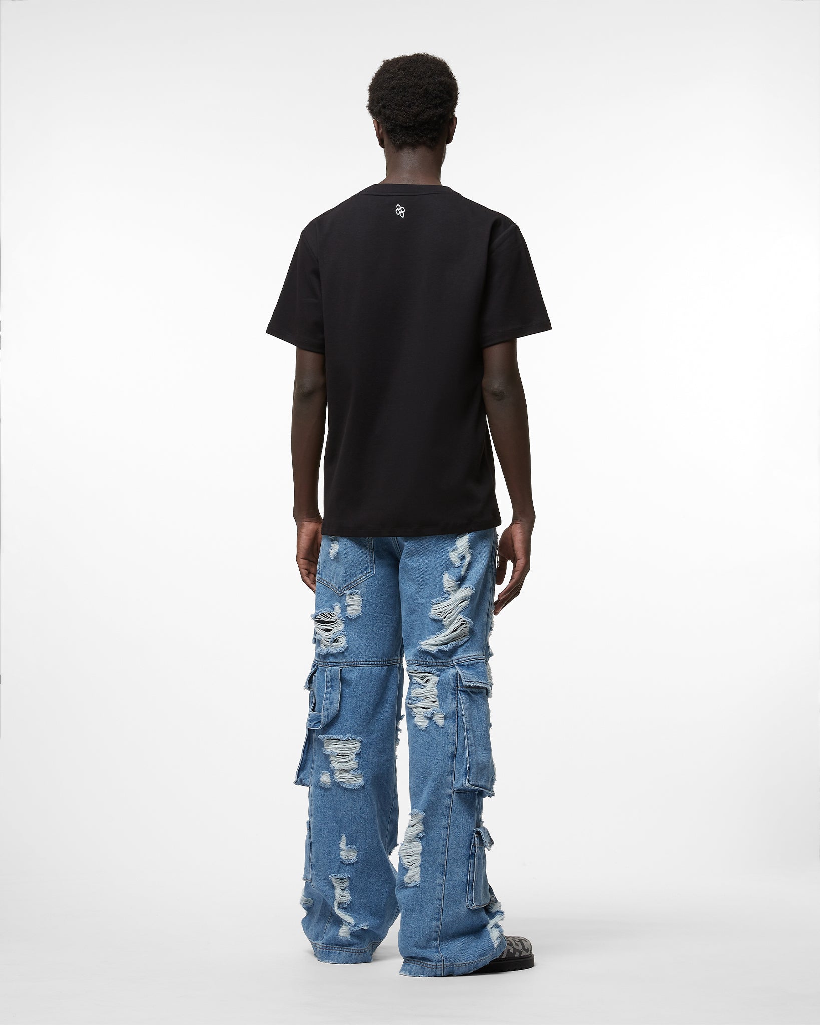 Gcds Ripped Ultrawide Denim Cargo Pants in Blue for Men