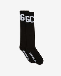 Mid Calf Band Logo Socks | Men Socks Black | GCDS Spring/Summer 2023