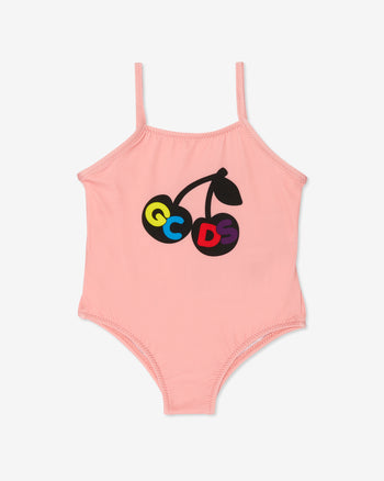 Baby Gcds Cherry Swimsuit: Girl Swimsuit Pink