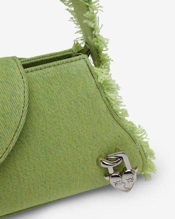 Gcds small Comma denim bag - Green