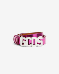 Metallic Logo Belt | Women Belts Fuchsia | GCDS Spring/Summer 2023