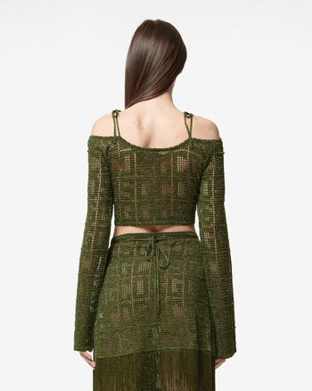 olive Macramé dress