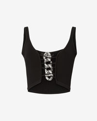 Logo Chain Tank Top | Women Tops Black | GCDS Spring/Summer 2023