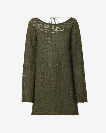 Gcds Monogram Macramé Dress | Women Dress Military Green | GCDS Spring/Summer 2023