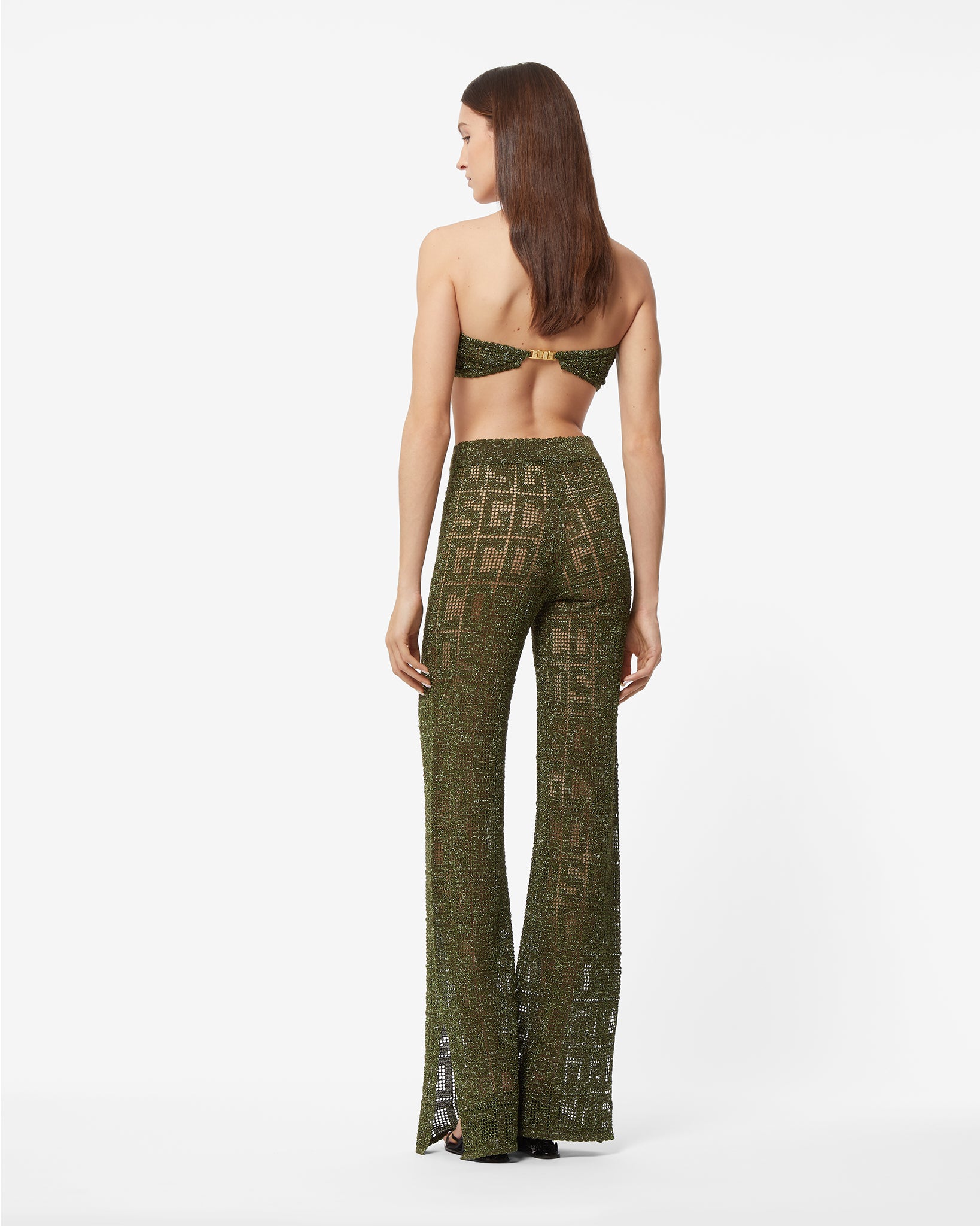 Matilda Gcds Monogram Trousers : Women Trousers Military Green