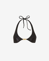 Metallic Logo Clip Bikini Bra