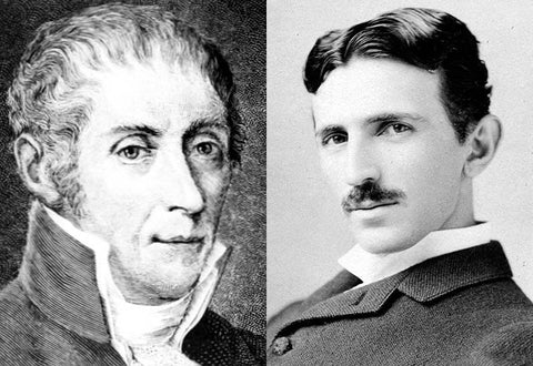 Alessandro Volta en Nikola Tesla