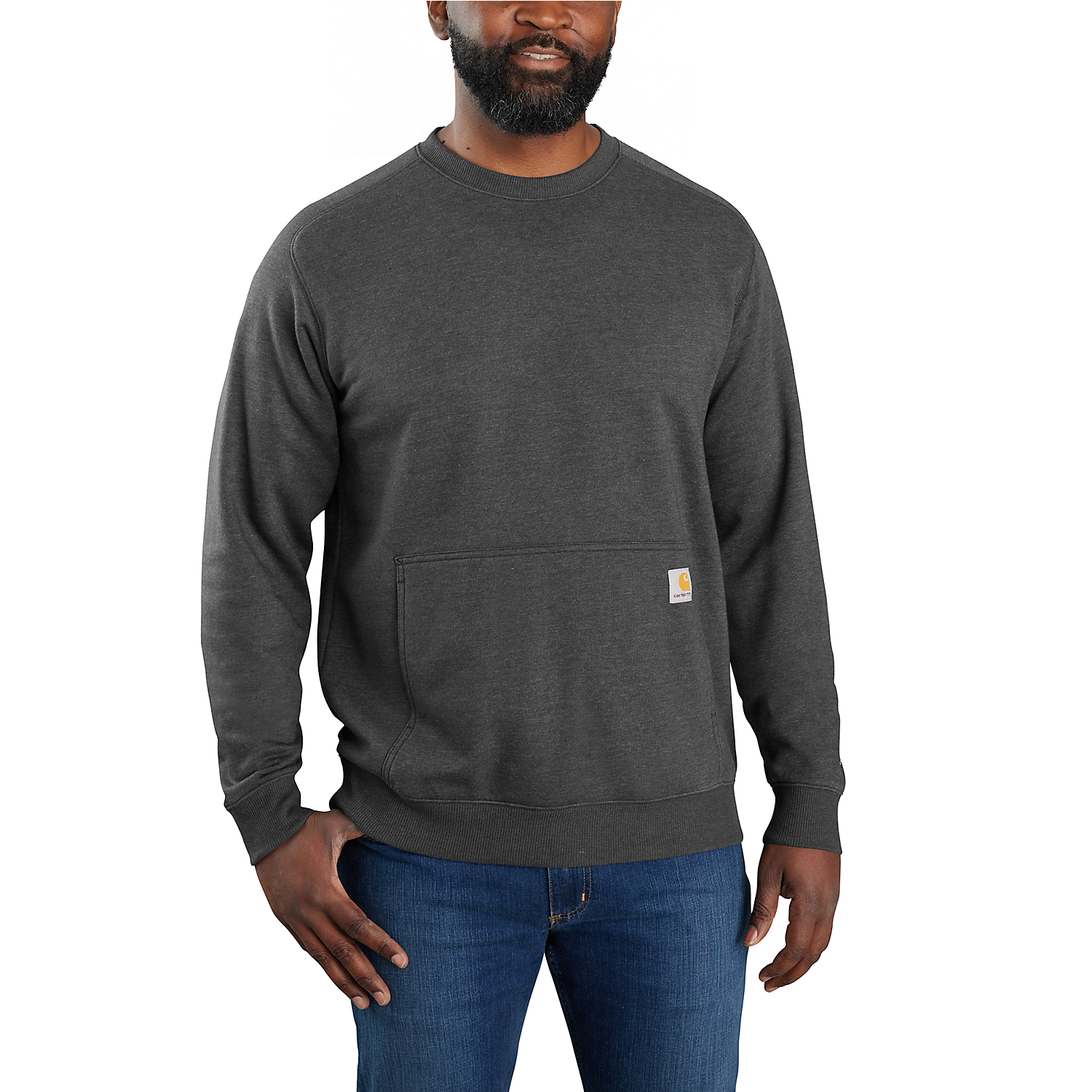 Force Relaxed Fit Crewneck Sweatshirt - 105568- Carbon Heather - Rough ...