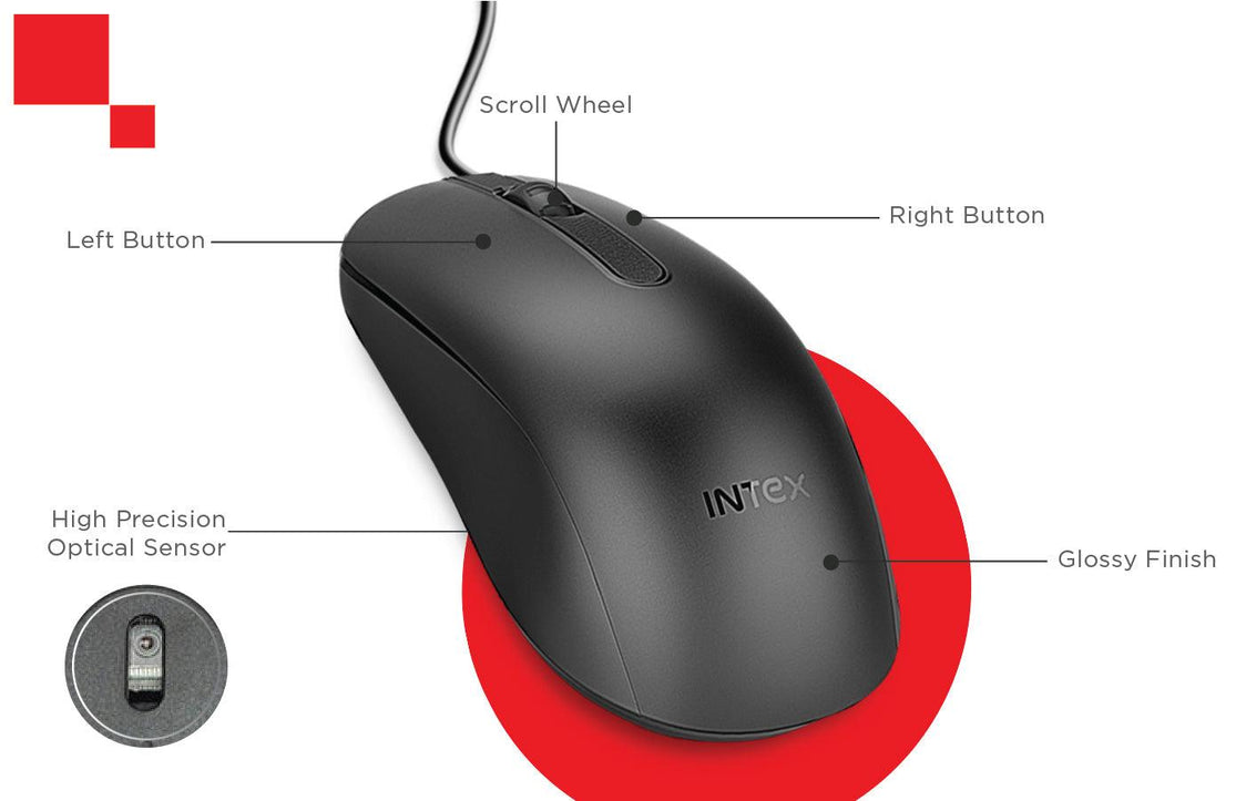 Intex Eco-8 Optical Wired USB Mouse