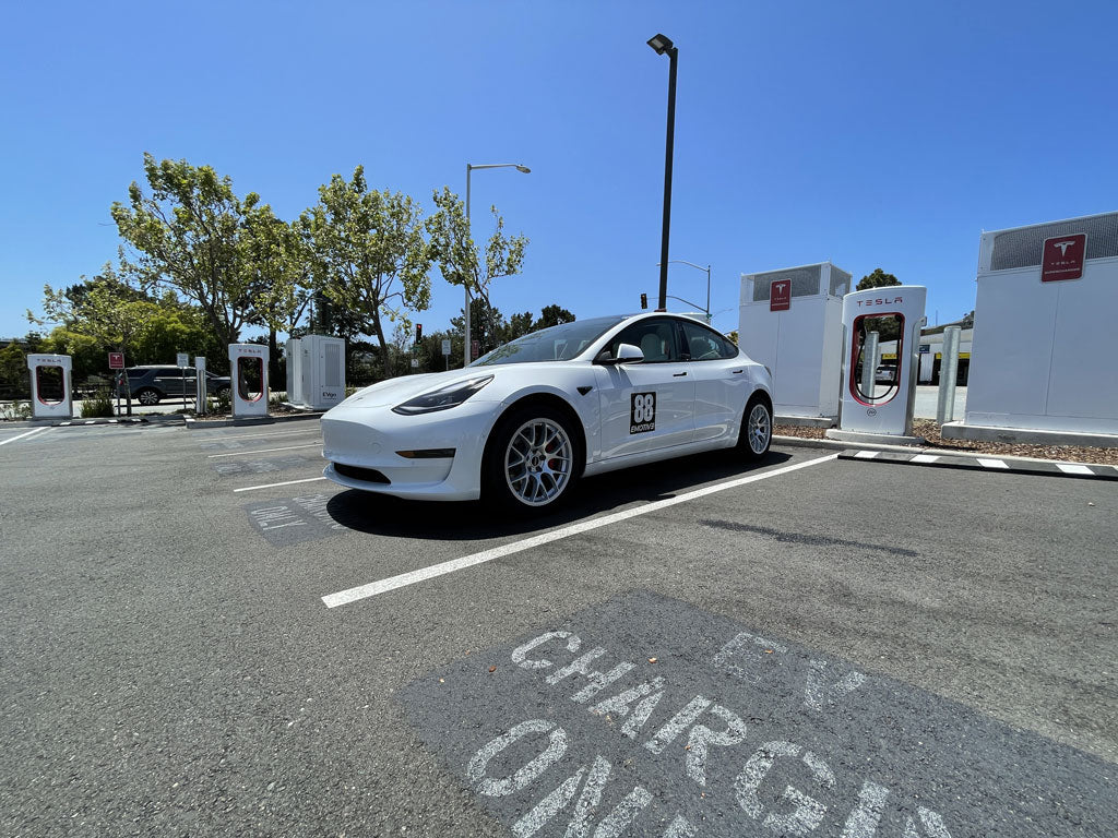 Tesla Supercharger with Model 3 Performance and Nick the Greek