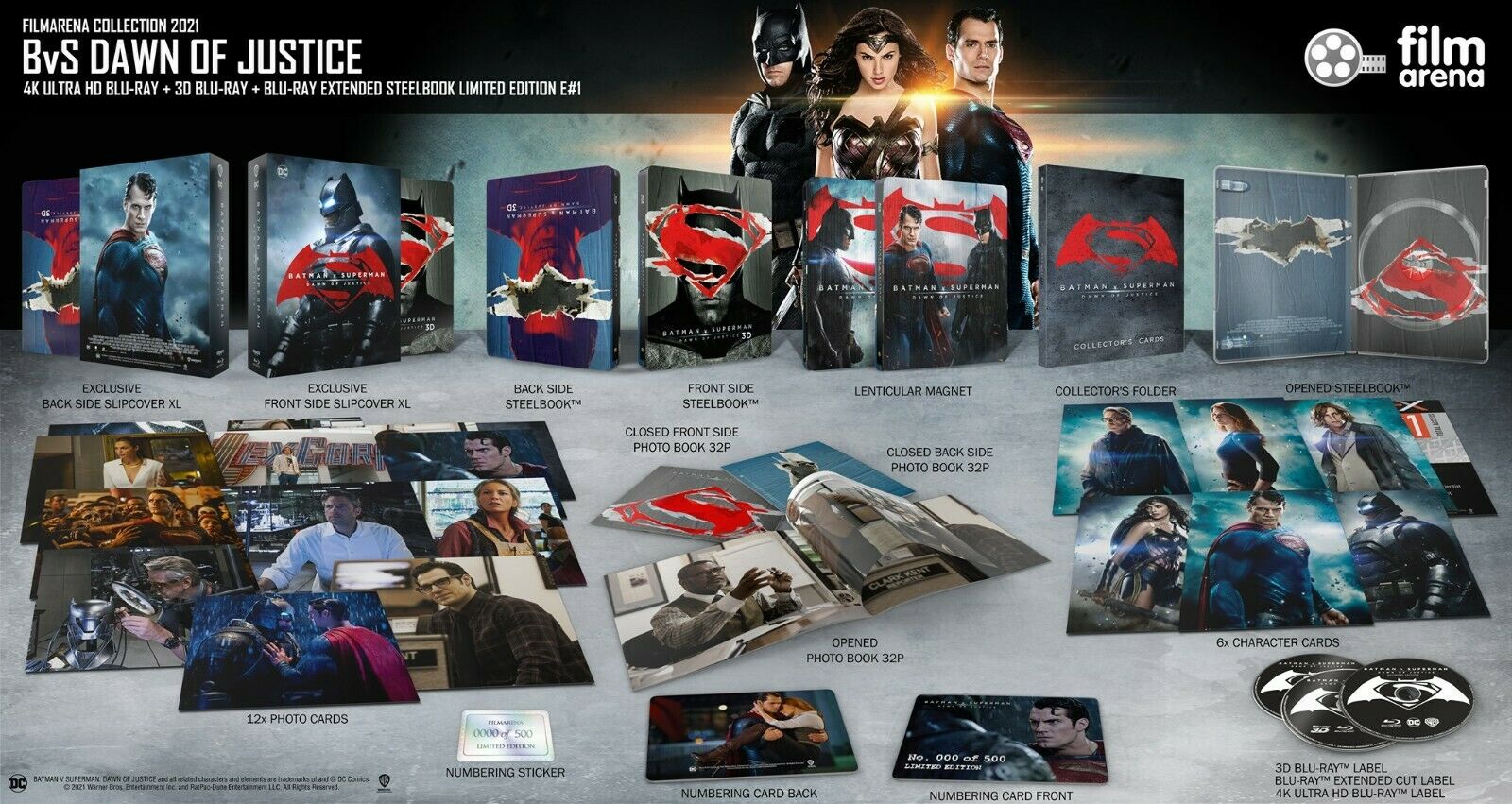 BATMAN v SUPERMAN: DAWN OF JUSTICE [4K + 3D + 2D] BLU-RAY STEELBOOK [F –  Infinite Steel Dealz