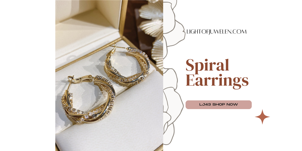 spiral winding high sense matching earrings