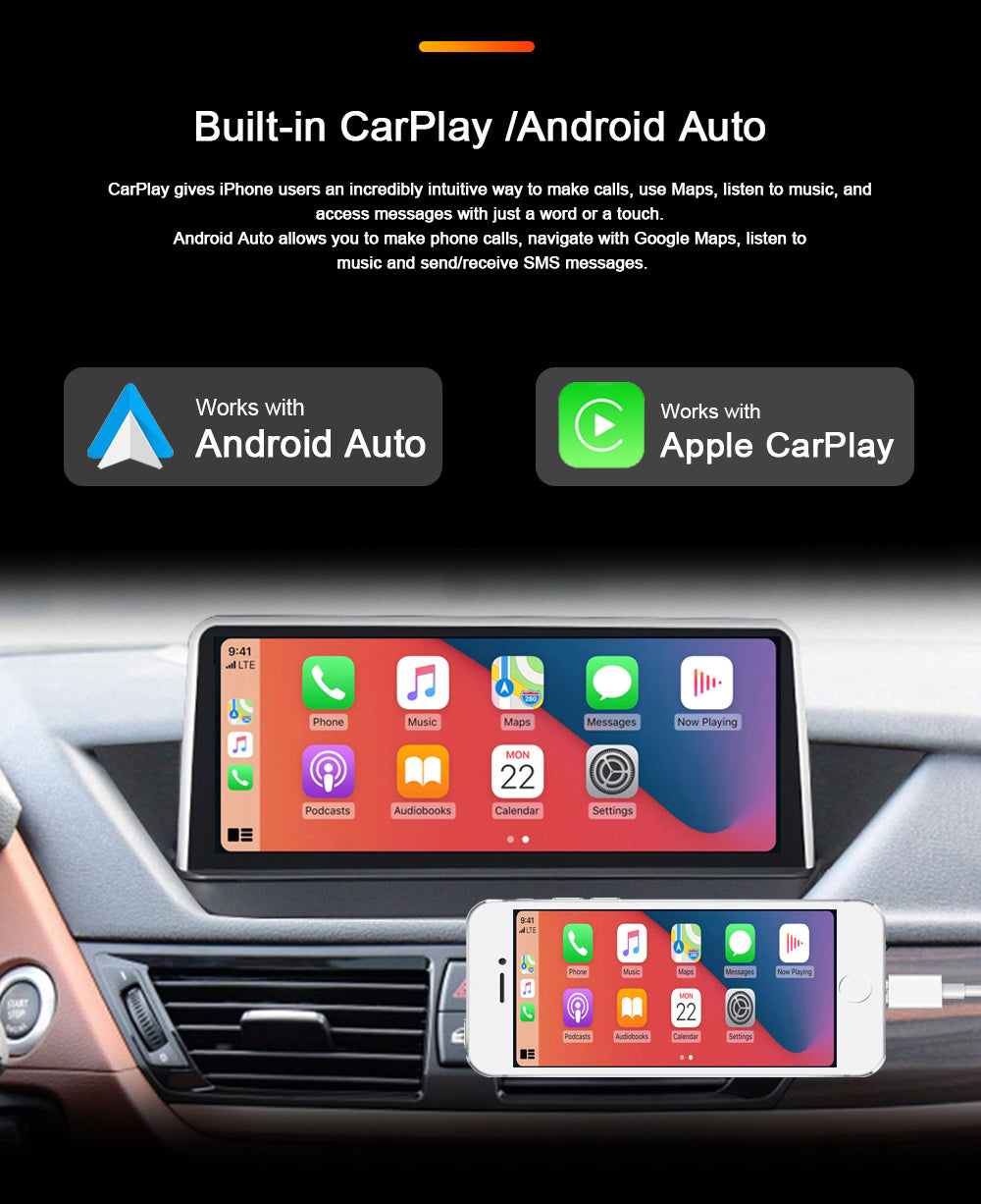 Autoradio tactile GPS Bluetooth Android & Apple Carplay BMW Série