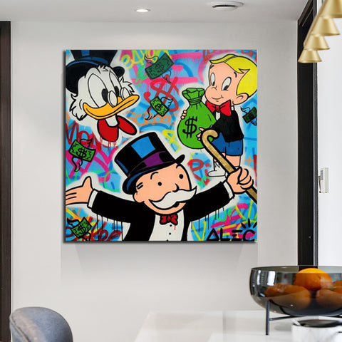 Louis Vuitton Hiest On Canvas By Alec Monopoly 8X12 FRAMED Print