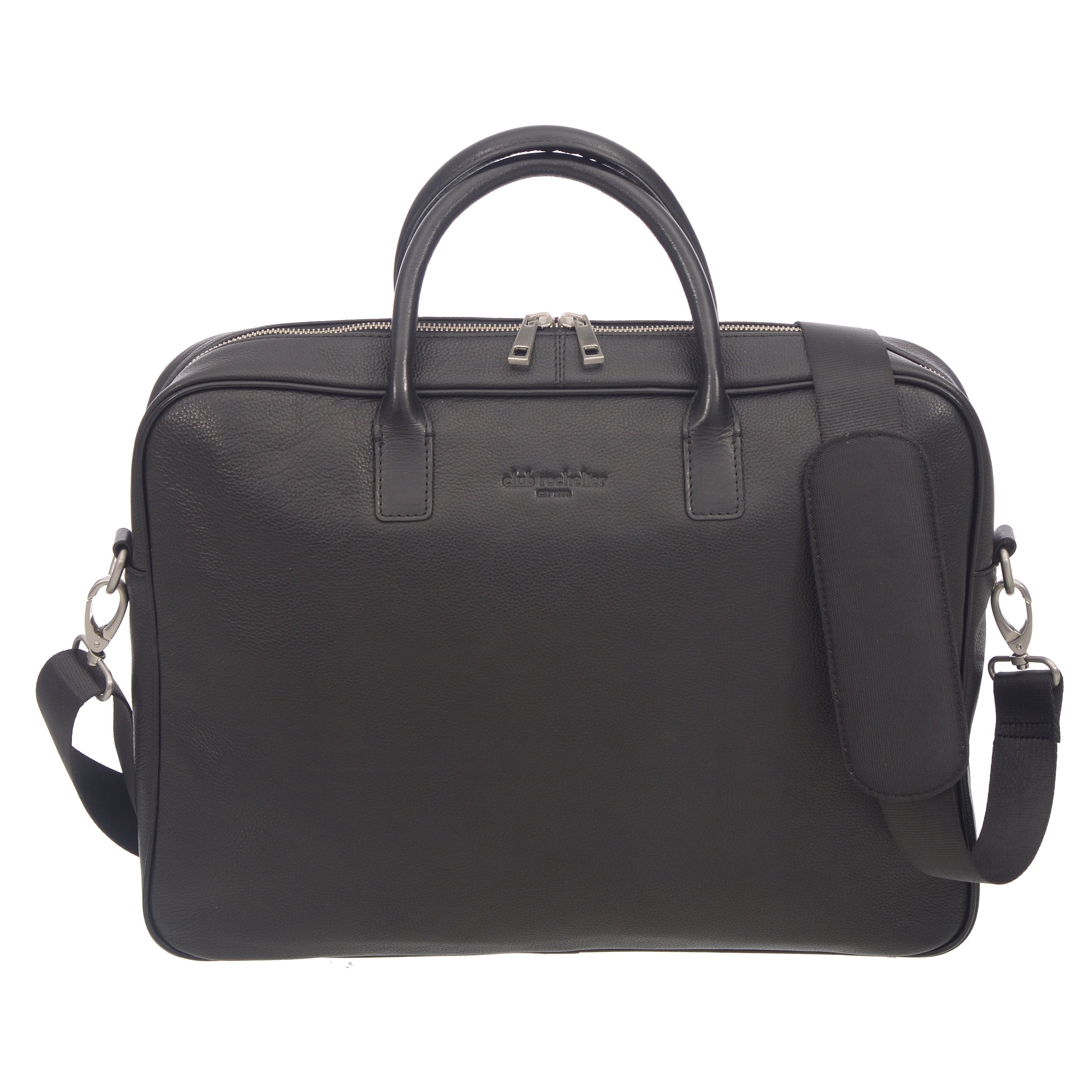 CLUB ROCHELIER TOP HANDLE MESSENGER LEATHER BRIEFCASE