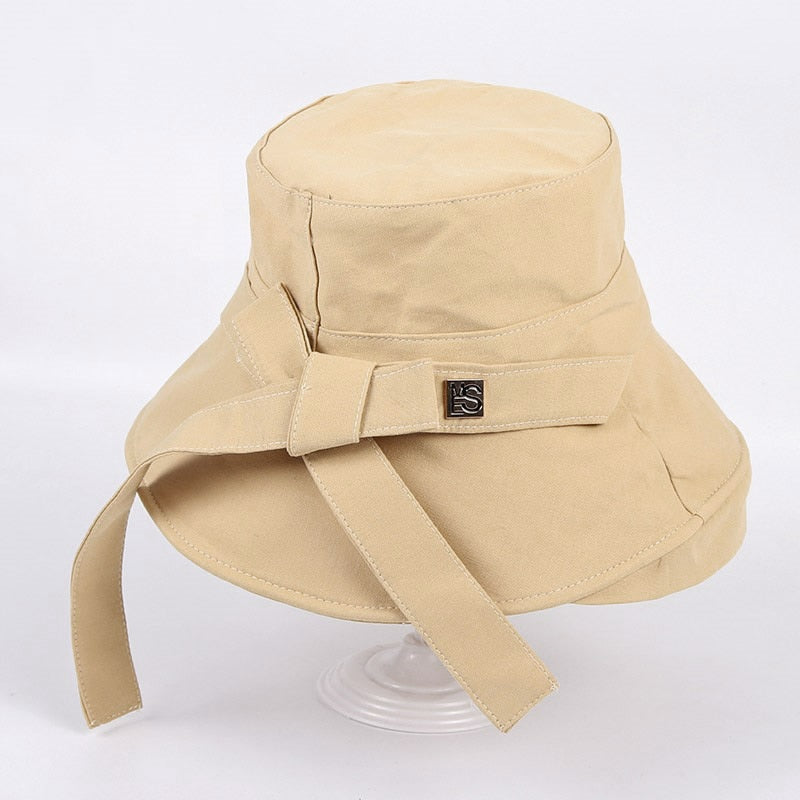 Panama 2022 Summer Black Bow Bucket Hat Women Fashion Korea Bob Cotton gorro pescador mujer Sun Hat 