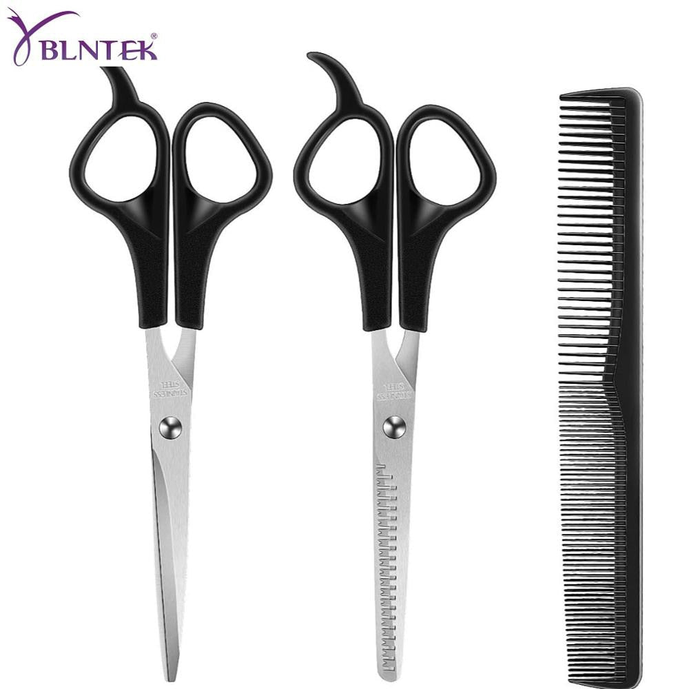 YBLNTEK 3PCS Hairdressing Scissors 6 Inch Scissors for Cutting Thinning Hair Comb Barber Accessories