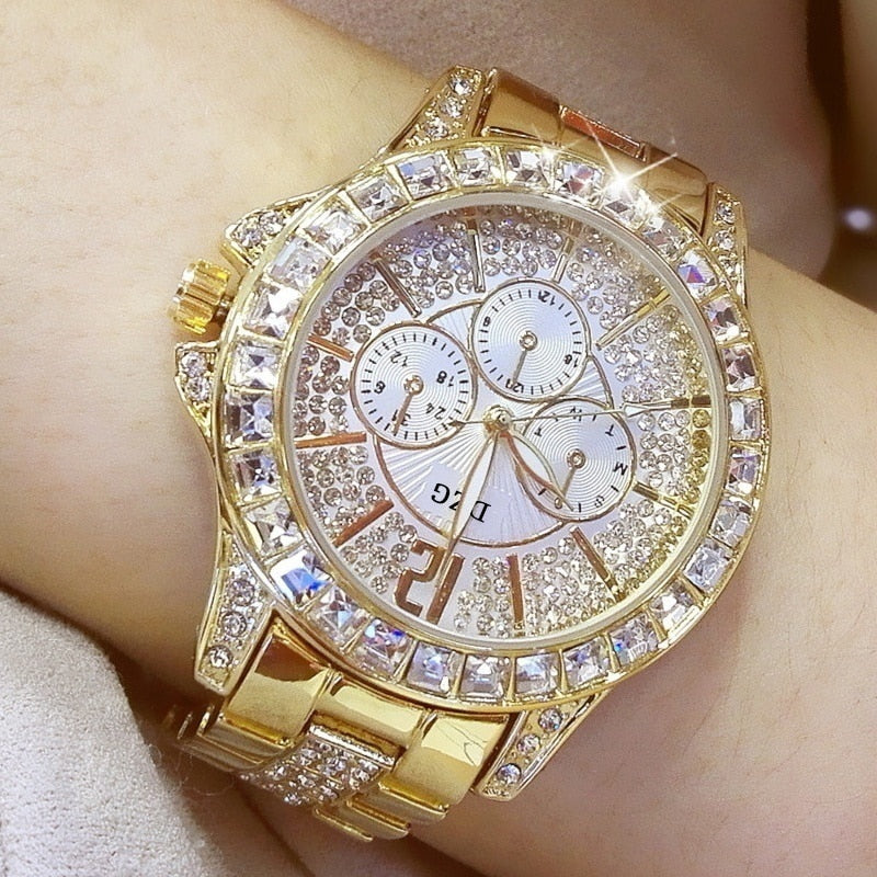 Fashion Women Watch with Diamond Watch Ladies Top Luxury Brand Ladies Casual Women Bracelet Crystal 