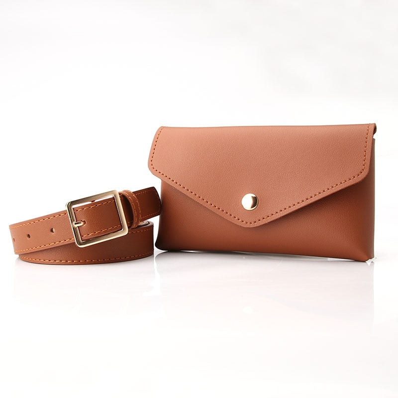 Pu Leather Waist Bag Large Capacity Belt Bag Women Crossbody Waist Bags with Belt Mobile Phone Bag S