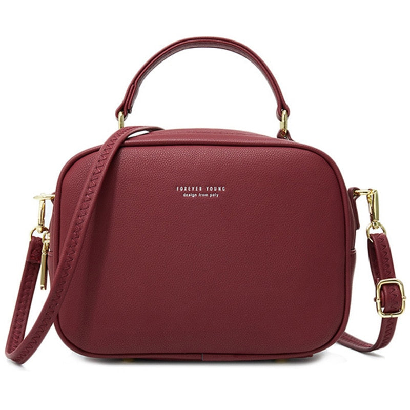 Luxury Mini Shoulder Bag Women Soft PU Leather Tote Handbags Bra