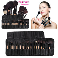 32 PCS pincel de maquiagem make up brushes maquiagem profissional of makeup brush set + Black Leather Bag - Executive-Skincare