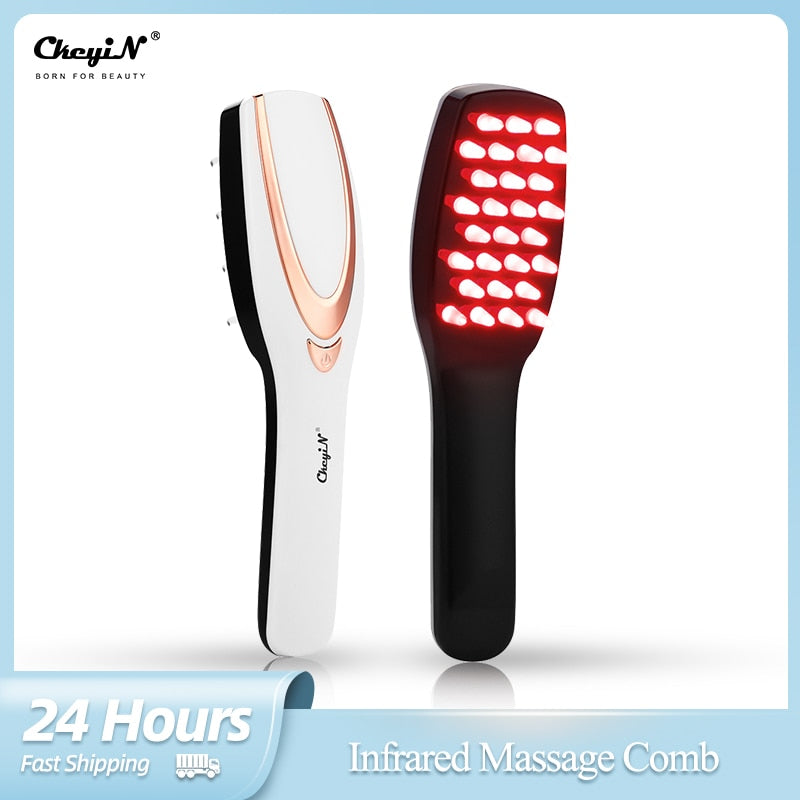 3 in 1 Electric Wireless Infrared Ray Massage Comb Hair Growth 3 Modes Vibration Head Scalp Massager