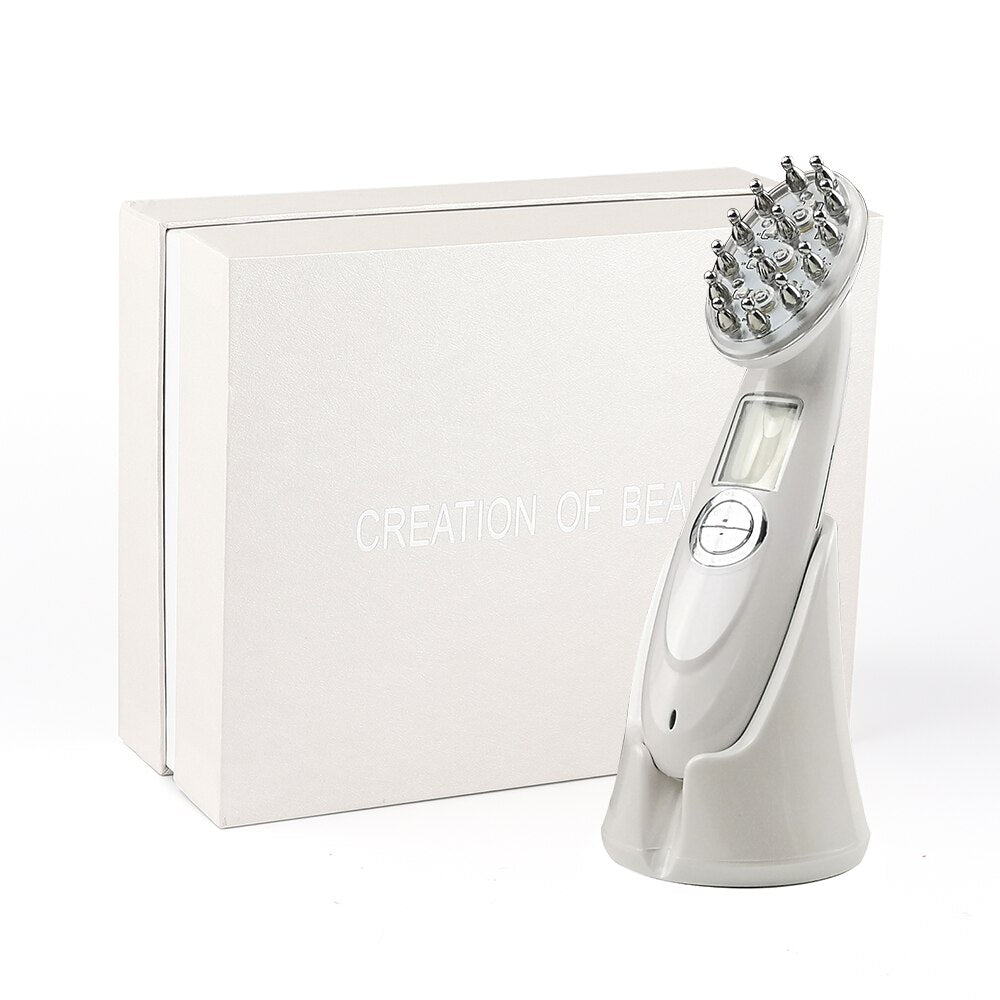 Electric Laser Hair Growth Comb Infrared EMS RF Vibration Massager Microcurrent Hair Care Hair Loss 