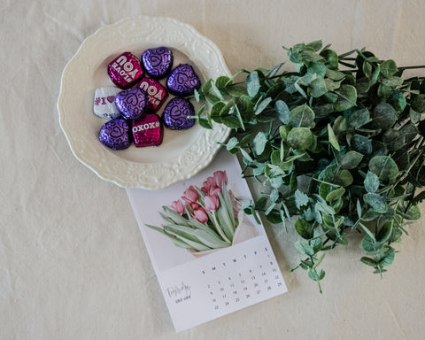 Valentine's Day calendar and candy