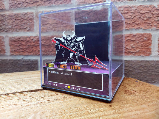 Undertale Frisk Sans Battle Handmade Diorama - Retro Gaming Cube