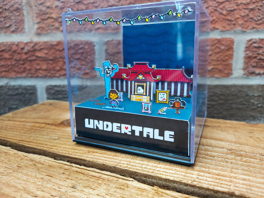 Undertale Frisk Sans Battle Handmade Diorama - Retro Gaming Cube